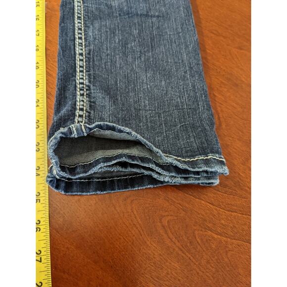 Silver Jeans Suki Capri W27 Blue 29x25 Thick Stitching Fade Medium Wash Low Rise - Picture 11 of 13